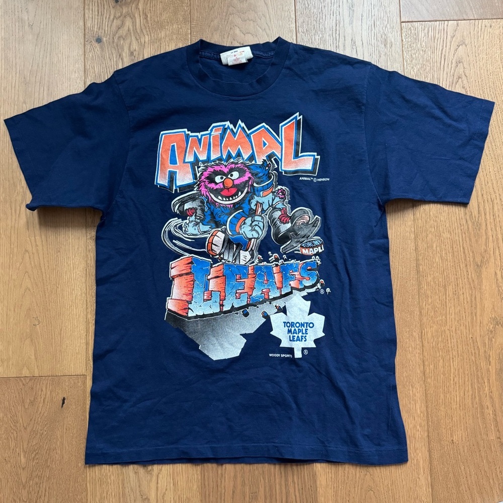Muppets Toronto Maple Leafs Vintage 1994 T-Shirt - NHL - Size L - Navy Blue - Picture 2 of 7
